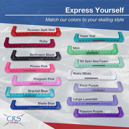 CRS Cross Skate Guards, Soakers and Towel Gift Set - Ice Skating Guards and Soft Skate Blade Covers for Figure Skating or Hockey (Power Pink, Large)