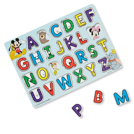 Melissa & Doug Disney Classics Wooden Alphabet Peg Puzzle by Melissa & Doug