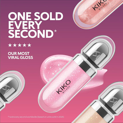 KIKO Milano 3D Hydra Lipgloss 13 I Hydrating Lip Gloss for Plumped 3D Shine, Non-Sticky Lipstick Gloss with Wand Applicator, Long Lasting Comfort, Professional Lip Products by KIKO Milano