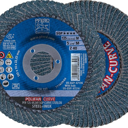 Pferd PFR125Z40SGPCURVEM Z Flap Disc, Multi-Colour