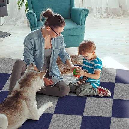 10Pcs Carpet Tiles Peel and Stick 12”x 12” Non-Slip Self Adhesive Squares Carpet Floor Tile Reusable Waterproof Carpet for Living Room Bedroom