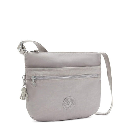 Kipling Women's Arto Crossbody Bag, Grey Gris, 11.25" L X 10.25" H X 1.5" D