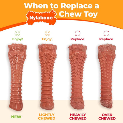 Nylabone Extreme Tough Dog Chew Toy Antler Alternative, Mess-Free, Venison Flavour, Large, for Dogs Upto 23 kg