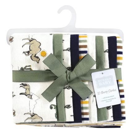 Hudson Baby Unisex Baby Cotton Flannel Burp Cloths, Desert Animals, One Size