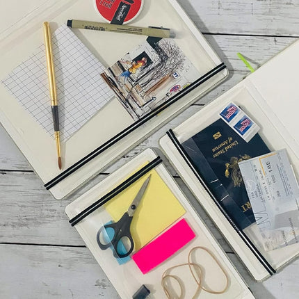 Travelogue Linen Covered Watercolour Journal 200gsm 8.25 x 8.25inches Square 60 Pages, Travel Notebook for Drawing and Sketching
