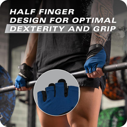 Training Grip Gloves 3.0 – Durable, Padded Leather Palm, Breathable 4-Way Stretch Lycra, Adjustable Hook-and-Loop Closure, Men's
