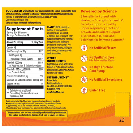 Nature Made Wellblends ImmuneMAX Gummies, Vitamin C, Zinc, and Vitamin D3, Immune Support Supplement, 42 Tangerine Flavor Gummies