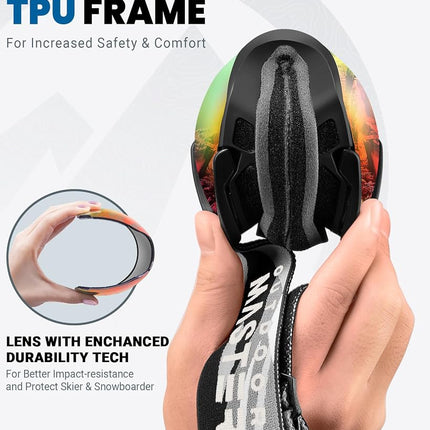 OutdoorMaster Ski Goggles with Cover Snowboard Snow Goggles OTG Anti-Fog for Men Women, Vlt 19%