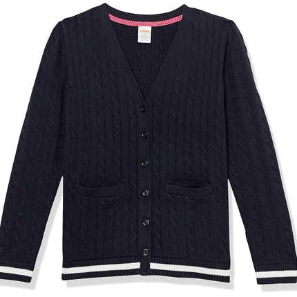 Gilet long en maille torsadée à manches longues Gymboree pour filles et tout-petits, coloris ardoise marine, taille 3T