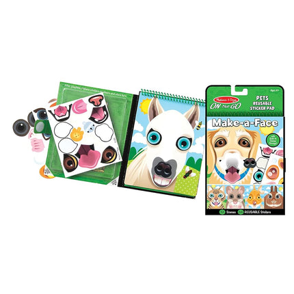Melissa & Doug On the Go Make-a-Face Reusable Sticker Pad Travel Toy Activity Book – Pet Animals (10 Scenes, 65 Cling Stickers) [Toy] [Sep 19, 2019] Melissa & Doug