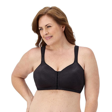 Sujetador sin aros Playtex 18 Hour de cierre delantero con soporte extra en la espalda para mujer, USE52E, Nude/Negro, paquete de 2, 42D