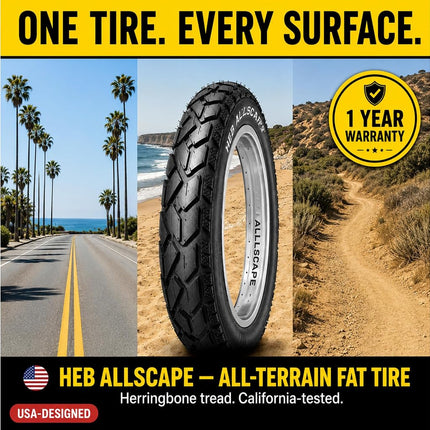 HEB ALLSCAPE 24x4 Ebike Tires, 24 Inch Bike Tires, Fat Tire, 2 Pack