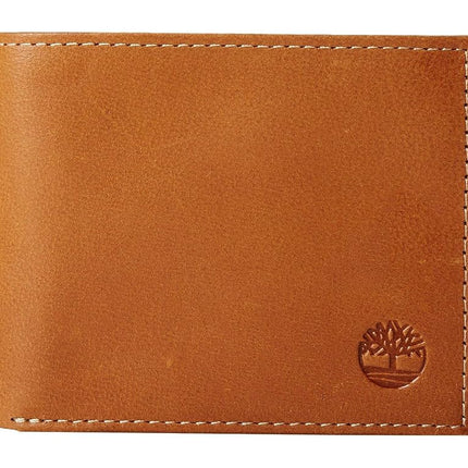 Cartera plegable Timberland de piel para hombre con bolsillo adjunto, para viaje, color tostado (Cloudy), talla única del Reino Unido