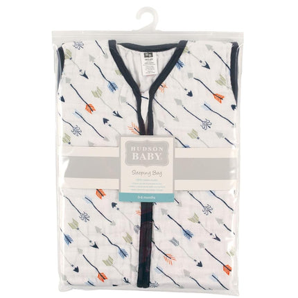 Hudson Baby Unisex Baby Muslin Cotton Sleeveless Wearable Sleeping Bag, Sack, Blanket, Arrow, 12-18 Months