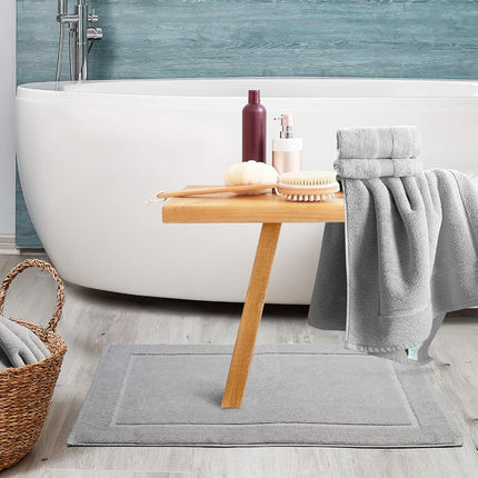 Hearth & Harbor 100% Ring Spun Cotton Bath Mat Towels - Luxury Towels - Ultra Soft & Highly Absorbent, Bathroom Towels, Floor Mat - Gray