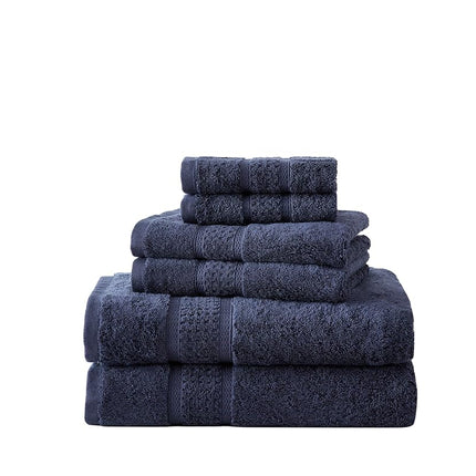 Nautica - Bath Towels, Highly Absorbent & Fade Resistant Bathroom Essentials, Oeko-Tex Certified (Oceane Navy, 6-Piece)
