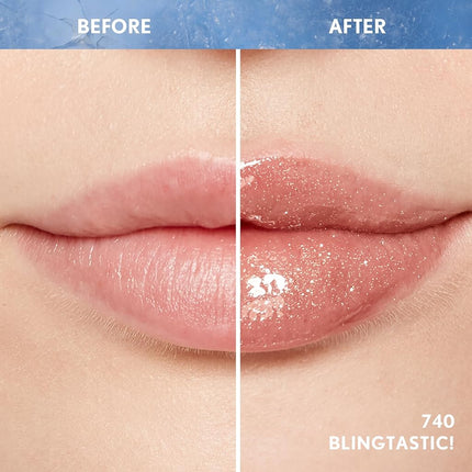 Covergirl Clean Fresh Yummy Plumper Lip Gloss, 740 Blingtastic, Shiny, Vegan Formula, Easy to Apply, Minty Flavor, 0.33oz