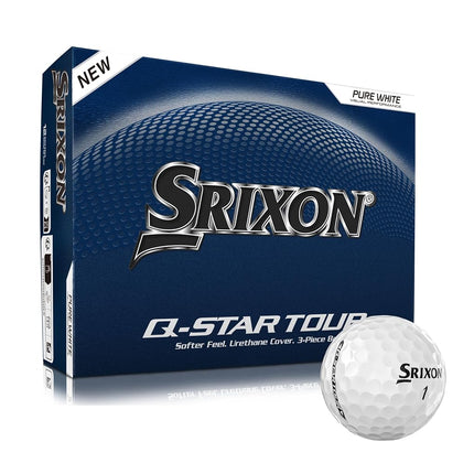 Srixon Q-STAR TOUR Golf Ball with Ultra-Thin High-End Urethane Cover | Spin Skin+ New Generation | Soft Feel | FastLayer Core Technology |12 Pieces | White