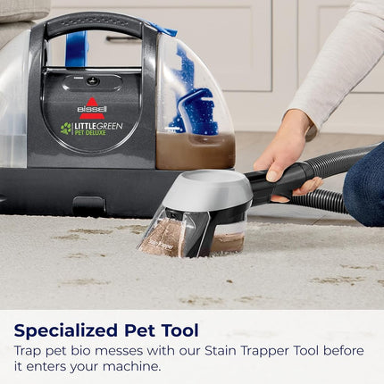 Bissell Little Green Pet Deluxe Portable Carpet Cleaner, 3353, Gray/Blue