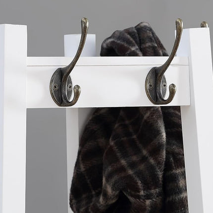 Roundhill Furniture Vassen Coat Rack with 3-Tier Storage Shelves, white Finish