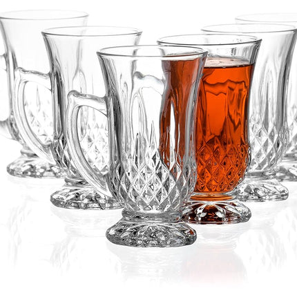 Classic Cut Authentic Turkish Tea Cups, Set of 6, 4 oz