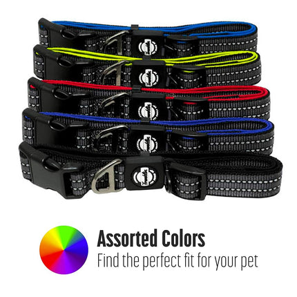 Franklin Pet Supply Co. - Nylon Dog Collar - Reflective Comfort - Fit - Neoprene - Adjustable- Small- Medium - Large - Puppy - Dog - Cat- Easy Clip