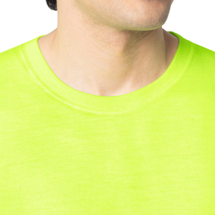 Camisetas de algodón Eversoft de Fruit of The Loom para hombre, transpirables y que absorben la humedad con control de olores, tallas S-4x, cuello redondo - Paquete de 2 - Verde seguridad, Grande EE. UU.