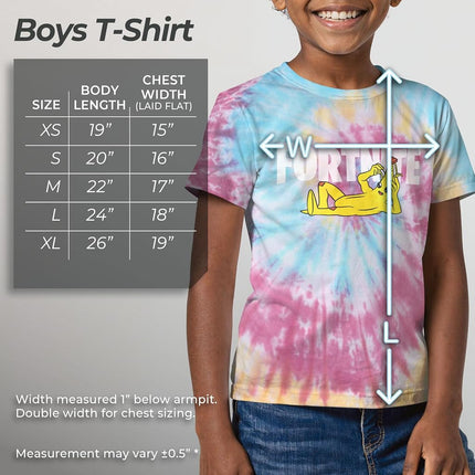 FORTNITE Boys' Peel Yourself Logo T-Shirt, Blue/Pink/Light Yellow, X-Large