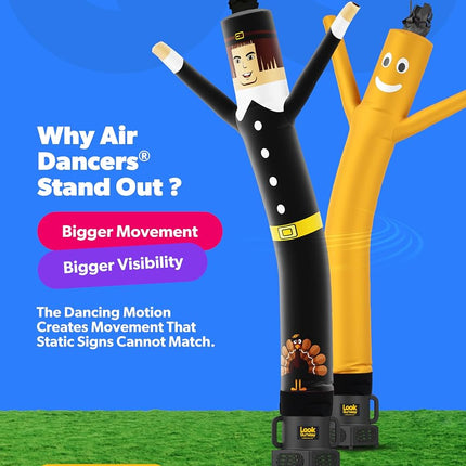LookOurWay Air Dancers Inflatable Tube Man Set - 7 Feet Tall Wacky Waving Inflatable Dancing Tube Guy with 9-Inch Diameter Blower - Thanksgiving Holiday Promotion - Pilgrim