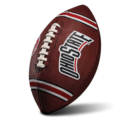 Franklin Sports NCAA Ohio State Buckeyes Kids Youth Football - Official College Team Football with Team Logos - Junior Size Football