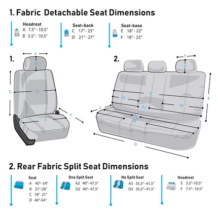 FH Group Flat Cloth Seat Covers Front Seat and Solid Rear Bench Full Set with Gift - Universal Fit for Cars, Trucks & SUVs (Burgundy)