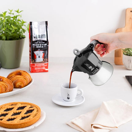 Bialetti - Moka Induction, Moka Pot, Suitable for All Types of Cookers, 4 Cups of Espresso (150ml), Black