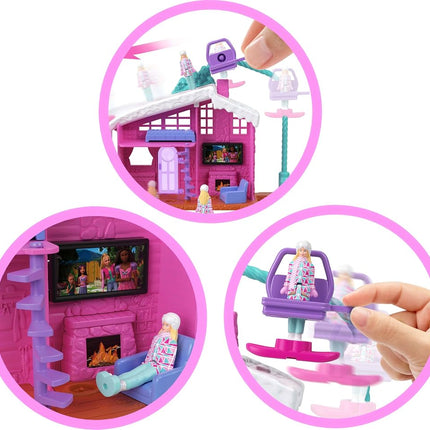 Barbie Mini Land Doll House Sets, Mini Dreamhouse with Surprise 1.5-inch Doll, Furniture & Accessories, Plus Elevator & Pool (Styles May Vary), JFY51