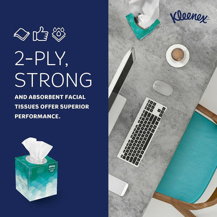 Pañuelos faciales KLEENEX* 21270 - 36 cubos x 95 hojas blancas, 2 capas