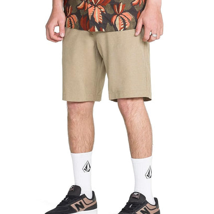 Volcom Men's Kerosene 21" Hybrid Shorts, Khaki, 28