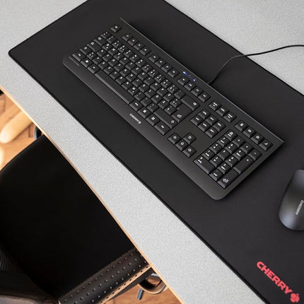 CHERRY MP 2000, Premium Fabric Mouse Pad in XXL (800 x 350 x 5 mm), Smooth Surface for Precision, Stitched Edges, Non-Slip, Rollable, Black
