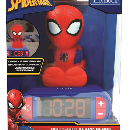 LEXIBOOK, Spider-Man Nightlight Alarm Clock, RL800SP