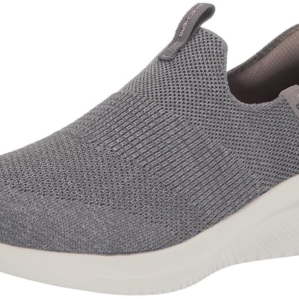 Skechers Women's Hands Free Slip Ins Ultra Flex 3.0 Smooth Step Sneaker, Gray, 3.5 UK