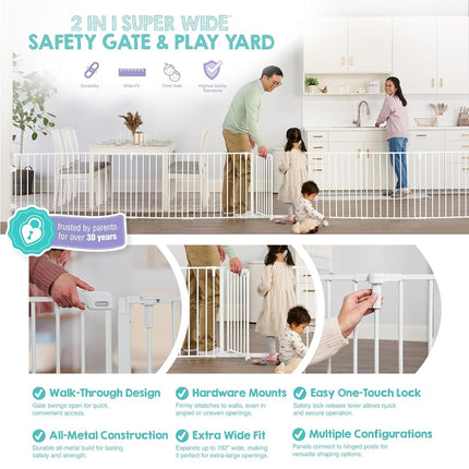 Regalo 192-Inch Super Wide Adjustable Baby Gate and Play Yard, 4-in-1, Bonus Kit, 4 Count (Pack of 1