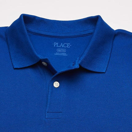 The Children's Place Boys Multipack Short Sleeve Pique Polos, Renew Blue Single, 3T