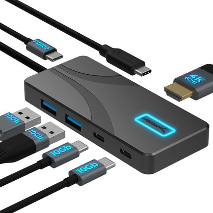 SABRENT USB C Hub, 4K@60Hz HDMI Adapter, 4 Port 10
