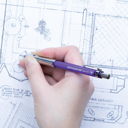 Pentel GraphGear 300 Mechanical Pencil, Box of 12 Pencils, violet, 0.7mm