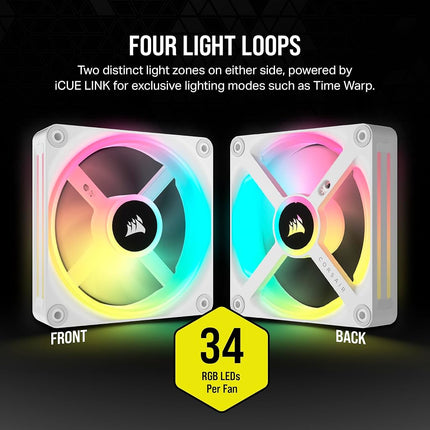 Corsair iCUE LINK QX120 RGB 120mm Magnetic Dome RGB Single Fan - White