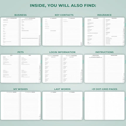 Clever Fox End of Life Planner (Mint Cream, A5 (5.8'' x 8.3'')), (CFELP)