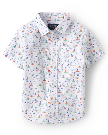 The Children's Place Baby Boys' Short Sleeve Butto