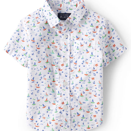 The Children's Place Baby Boys' Short Sleeve Butto