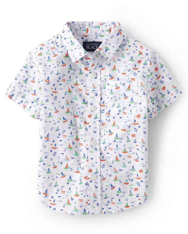 The Children's Place Baby Boys' Short Sleeve Butto