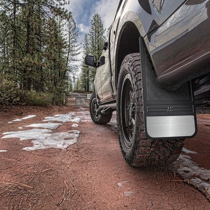 Husky Liners Universal Muddog Mud Flaps | Rubber Front Mud Flaps - 12" w/Weight - Black | 55001