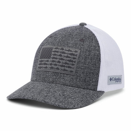 Columbia PFG Mesh Ball Cap-High, Grill Heather/Whi