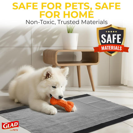 Glad for Pets JUMBO-SIZE Charcoal Puppy Pads | Black Training Pads That Absorb & Neutralize Urine Instantly | New & Improved Quality Dog Training Pads, 200 Count
